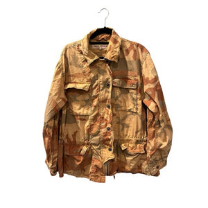 Free People Anorak Military Camo Full Zip Women's Jacket Size Small Casual Tan